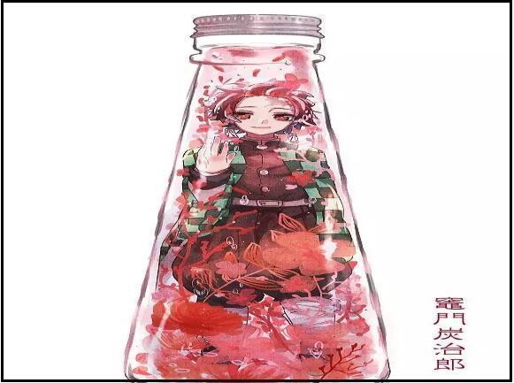 画师|鬼灭之刃:把鬼杀队关进瓶子里,炭治郎温柔,义勇和锖兔太萌