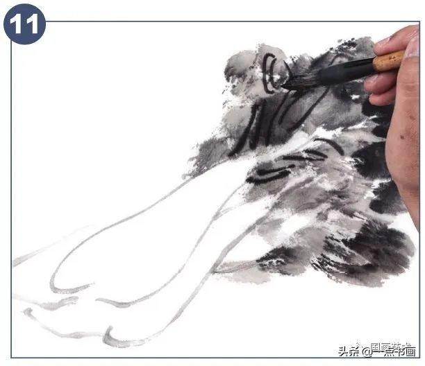 一步一步学画水墨大白菜