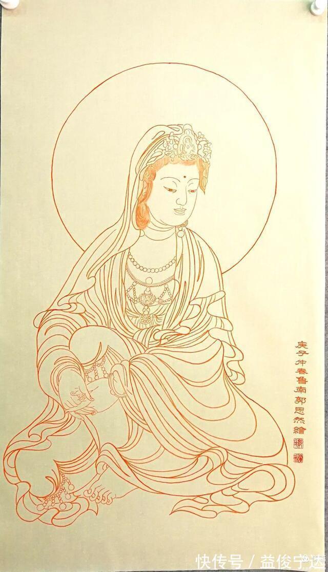 白描|实力派书画家郭思然先生,朱砂白描人物系列作品欣赏