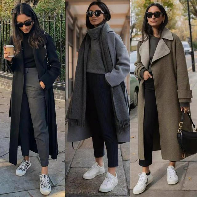 好看的穿搭谁都喜欢！“大衣+裤子”正流行，显瘦显气质