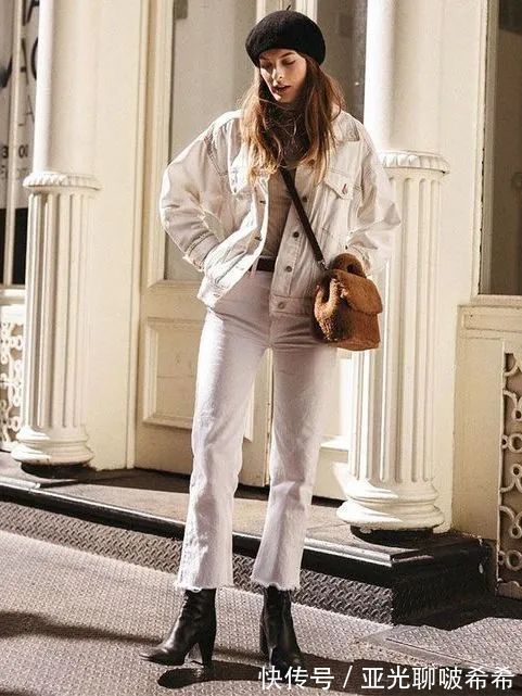 直筒裤 九分裤+短靴=入冬最潮搭配套路,显瘦显高帅翻天!