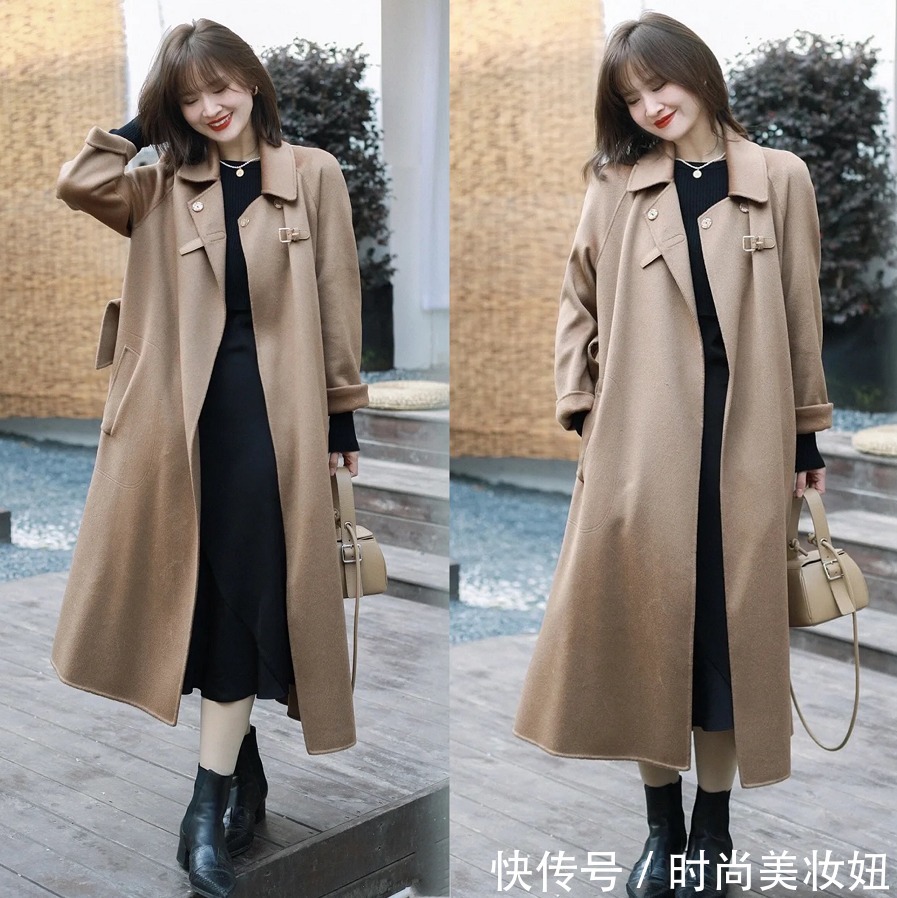 穿搭 梨形身材学会穿“大衣+裙子”,不显胖不臃肿,美得刚刚好