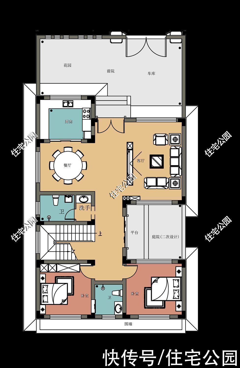 户型|15套挑空客厅户型,专为农村老百姓设计,2021年这样建房面子十足
