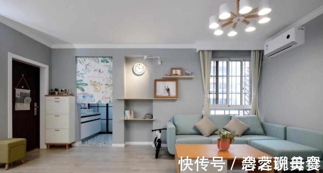 收纳|70㎡北欧两室,客厅不设收纳柜,随孩子任性玩耍!