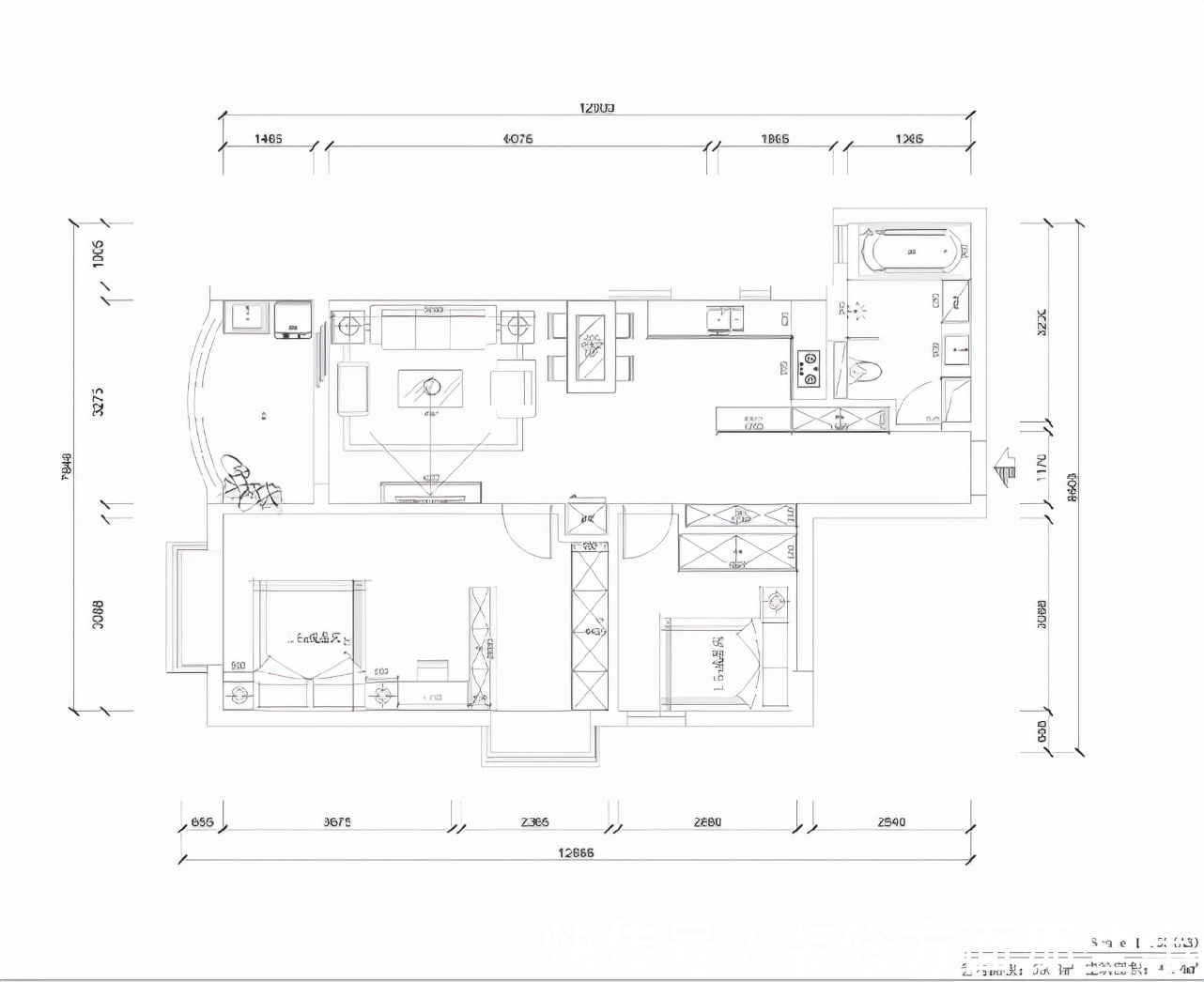 客厅|71平北欧风一居室,用墨绿色、脏粉打造清新的居室