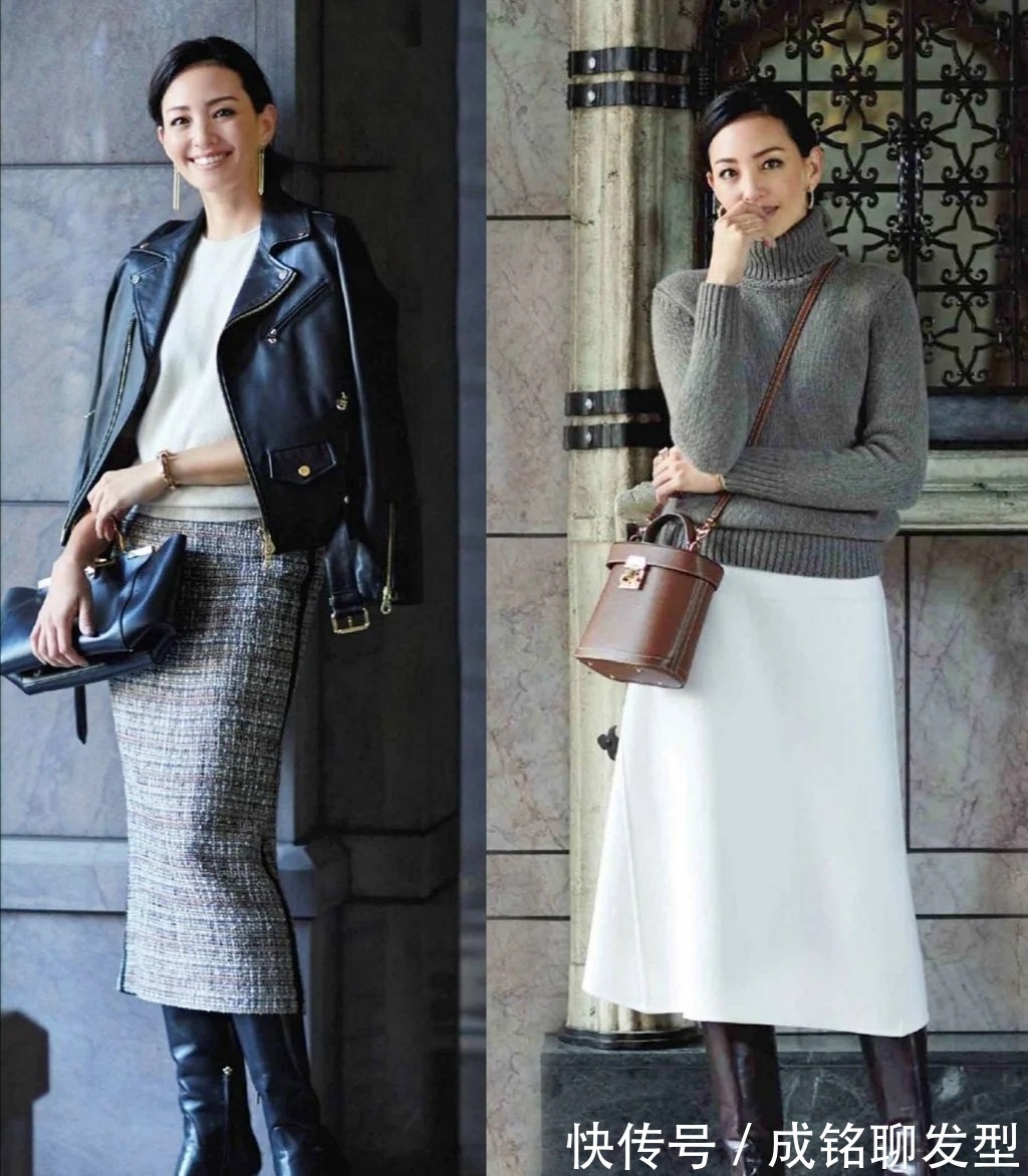 黑色|时尚保暖又有气质,这位日杂模特真是穿衣典范,适合四十岁女人