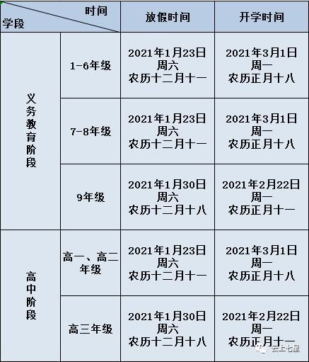 公布|最新！毕节公布中小学寒假放假及开学时间