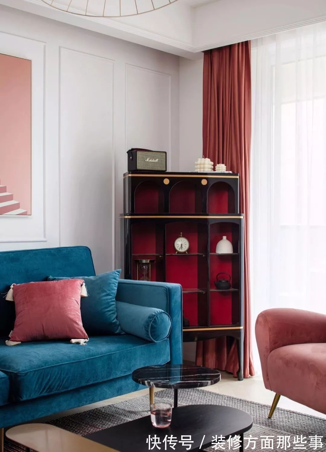 天鹅绒|120平复古简欧风,冷暖色调碰撞,打造个性鲜明的家!