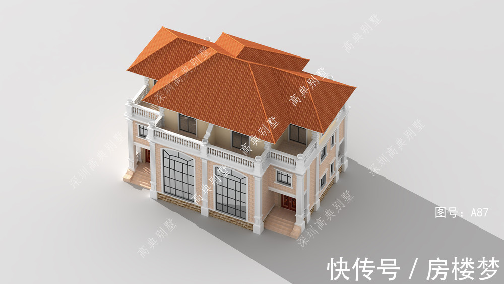 别墅|这款三层欧式双拼别墅,户型方正对称,适合乡村自建房。