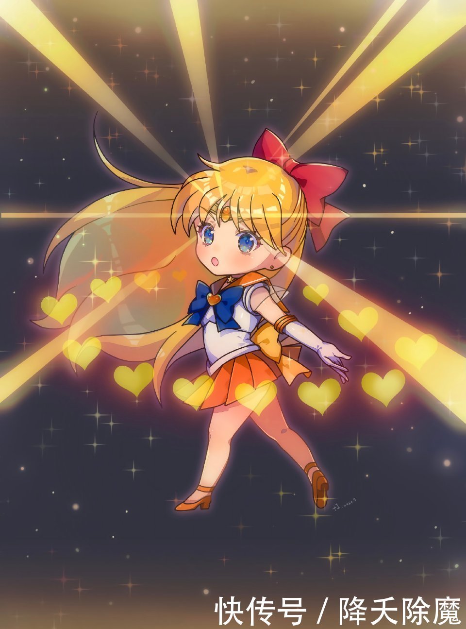 Q版《美少女战士》同人,土萌萤气质神秘独特,美奈子是爱的化身