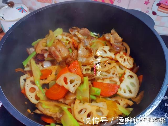 快手菜|家常快手菜,蔬菜与五花肉,炒一炒出锅,咸鲜味美