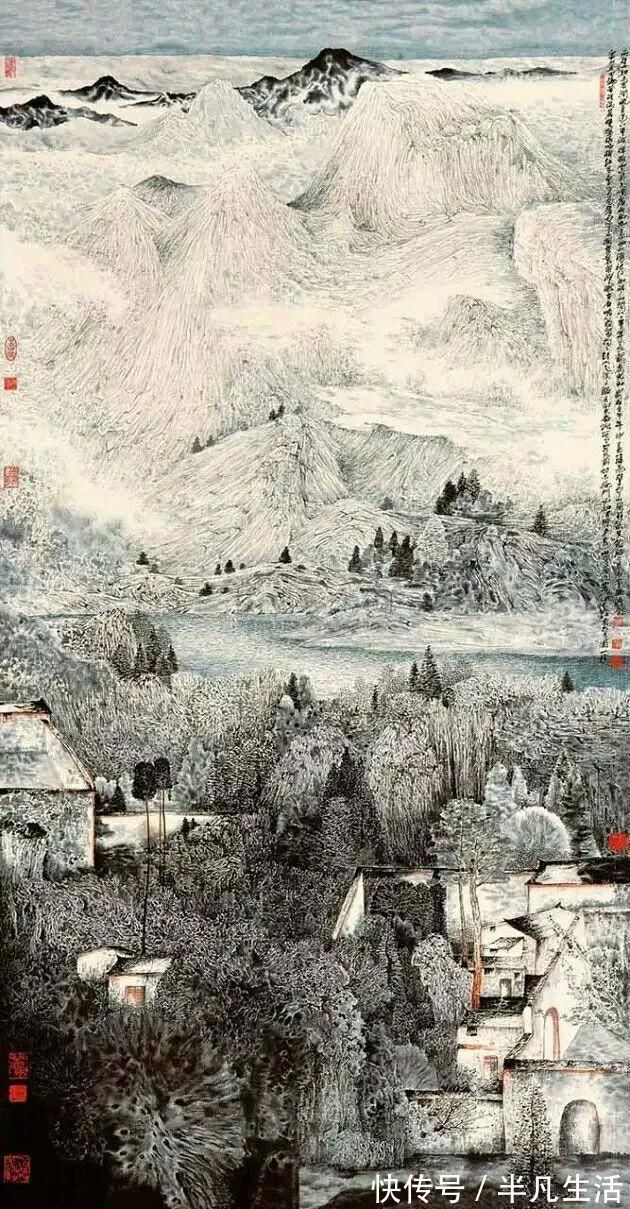 欣赏$独特个性的艺术语言——薛亮深刻与睿智的山水画作品欣赏