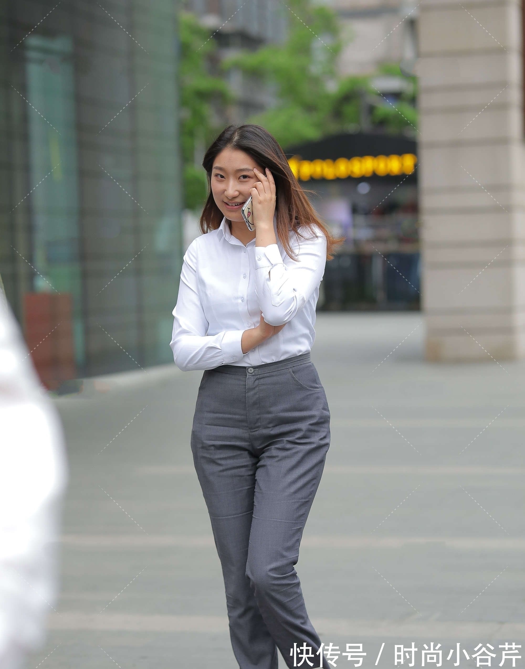 职场 简单白衬衣,搭配经典西装裤,演绎真实职场通勤穿搭