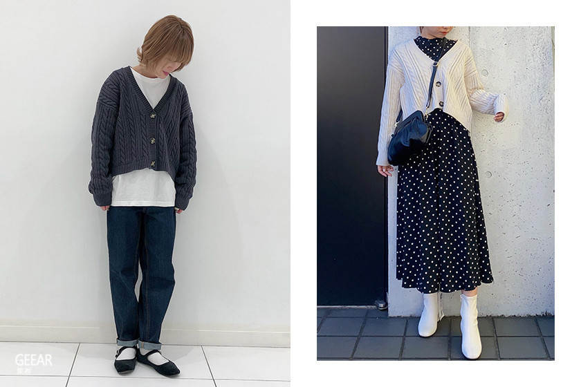 日本女生秋冬就靠这件针织外套显腿长!