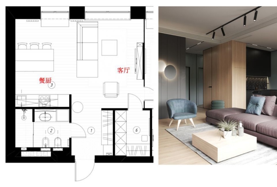 壁挂|别再盯着北欧风啦,看看人家66㎡小户型轻奢风,豪宅也被秒成渣