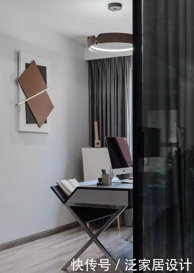 背景墙|94平现代三室,半开放式厨房、书房,让居室互通互透,共享光线