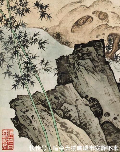 名士吟啸！用环境烘托人物性格，陈少梅绘《名士吟啸》