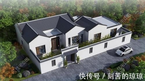 平层|农村建房还是有个院子好,10套农村平层小院,既能停车还能养鸡鸭