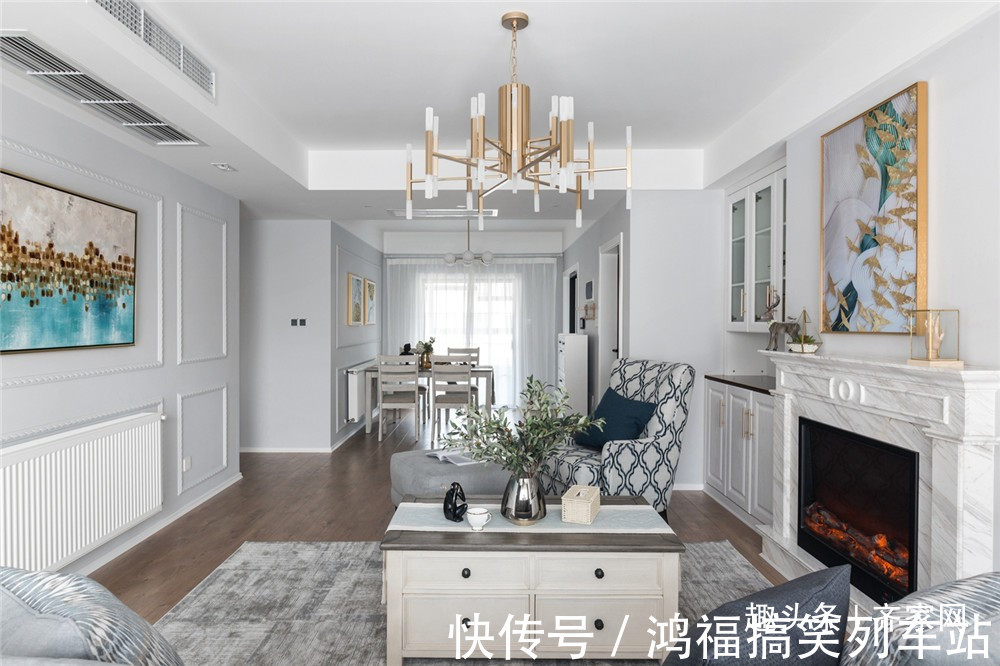 装饰画|136平美式轻奢,卧室金属球形吊灯,洗手间镜柜设计,创意又实用