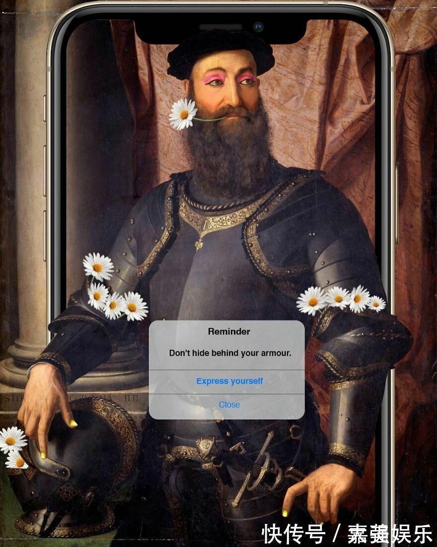 wada#古典油画里加了一个智能手机:几百年的代沟一下子消失了……