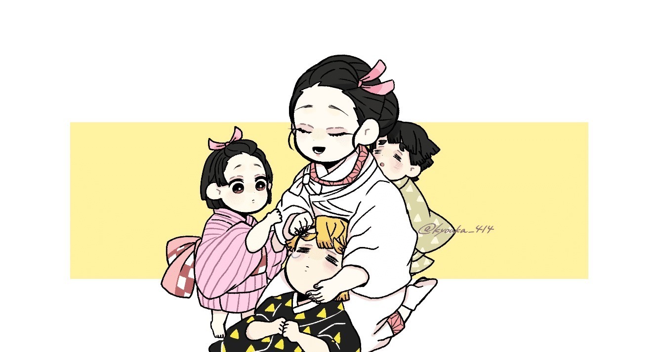 男主角|鬼灭之刃三大官配的幸福后代生活,为什么猪猪却在瑟瑟发抖