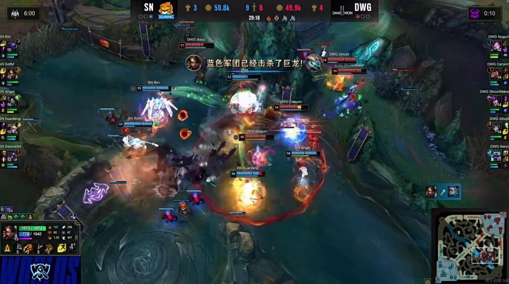 精彩|LOL:黑天使阿卡丽精彩操作打出翻盘点,焕烽E脸失误DWG拿下赛点