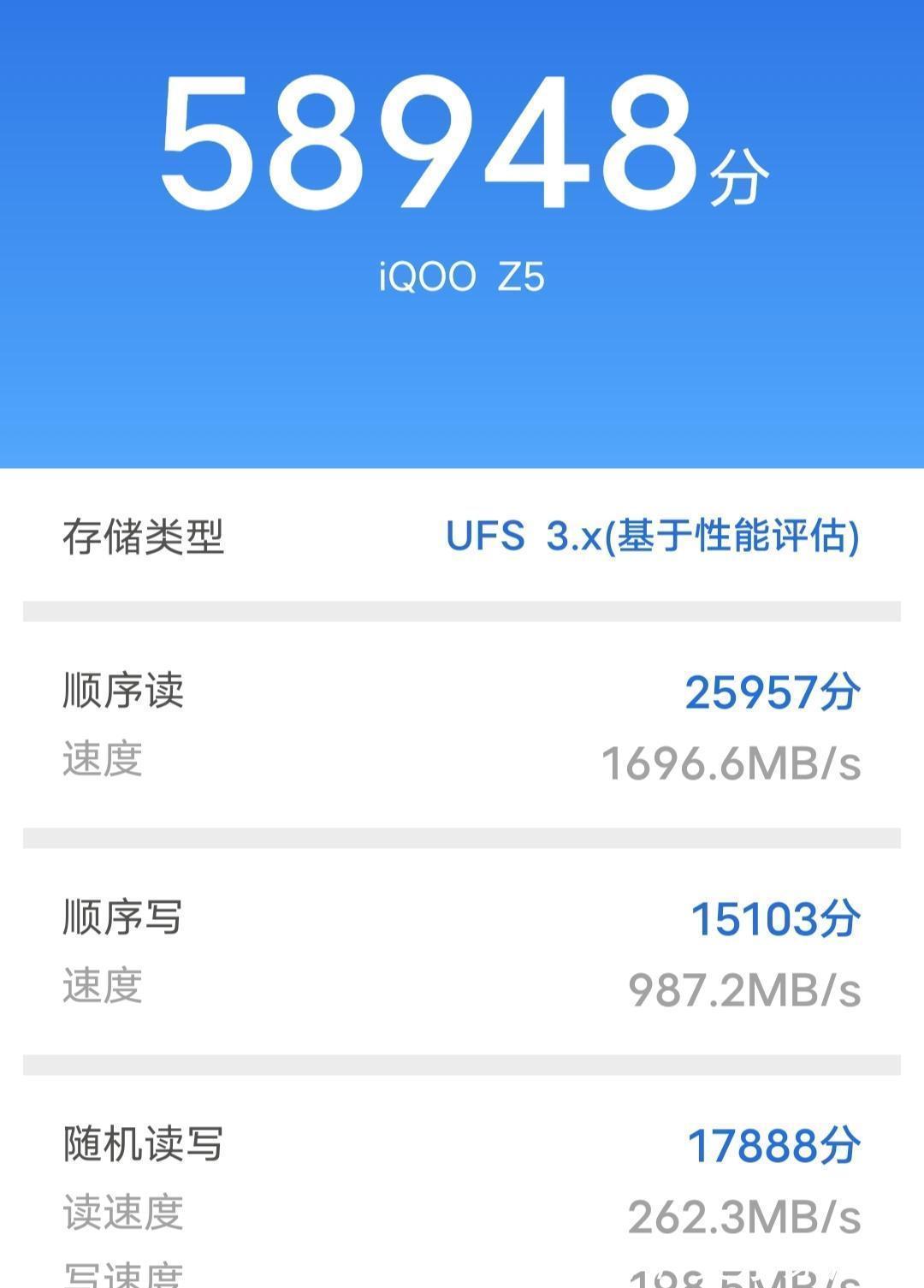 pdd|比骁龙888Plus还快?iQOOZ5闪存性能测速破纪录了