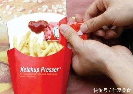 凸出去|原来薯条盒上有个“零件”,专门用来挤番茄酱!N年的薯条白吃了