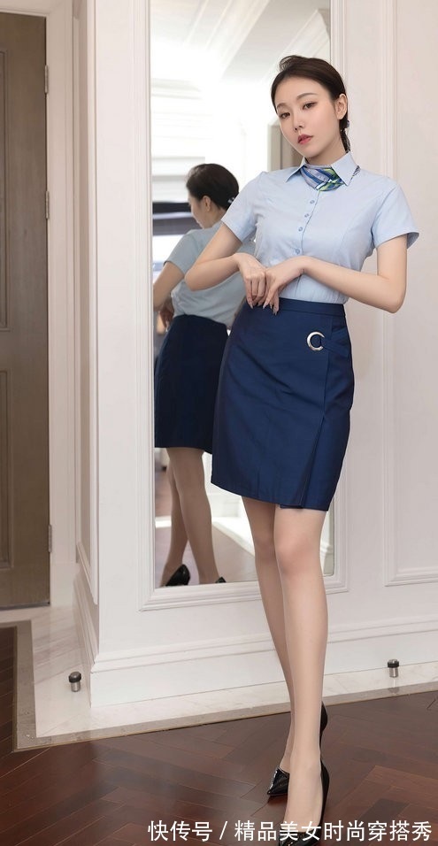知性 干净利落的职场女性穿搭,短袖衬衫搭配半身裙,知性优雅有女人味