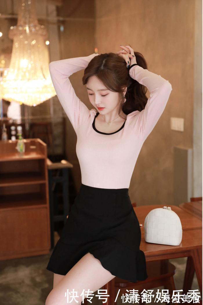 个性|黑色高腰短裙,裙摆处不规则设计,个性时尚