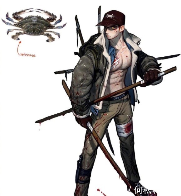 咒术回战|当海鲜也成拟人化，水母化身穿着婚纱的小姐姐，螃蟹变成腹肌男神