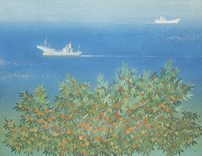 画家#这位日本画家的画有一种静谧的精致感,唤起一种沉思、空灵的感觉