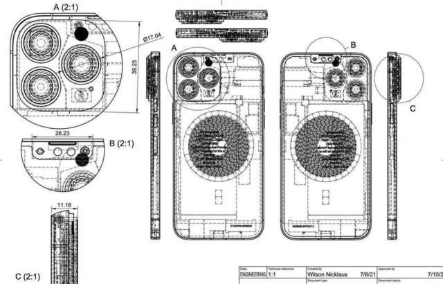 玫瑰金|下月发布，iPhone13原型机和设计图纸曝光，一共8个配色