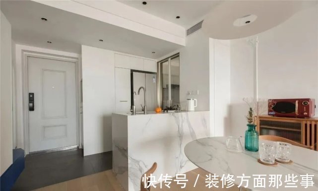 收纳|114m2简约温馨三居,白色+克莱因蓝的搭配,明净又高级!