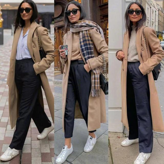 好看的穿搭谁都喜欢！“大衣+裤子”正流行，显瘦显气质