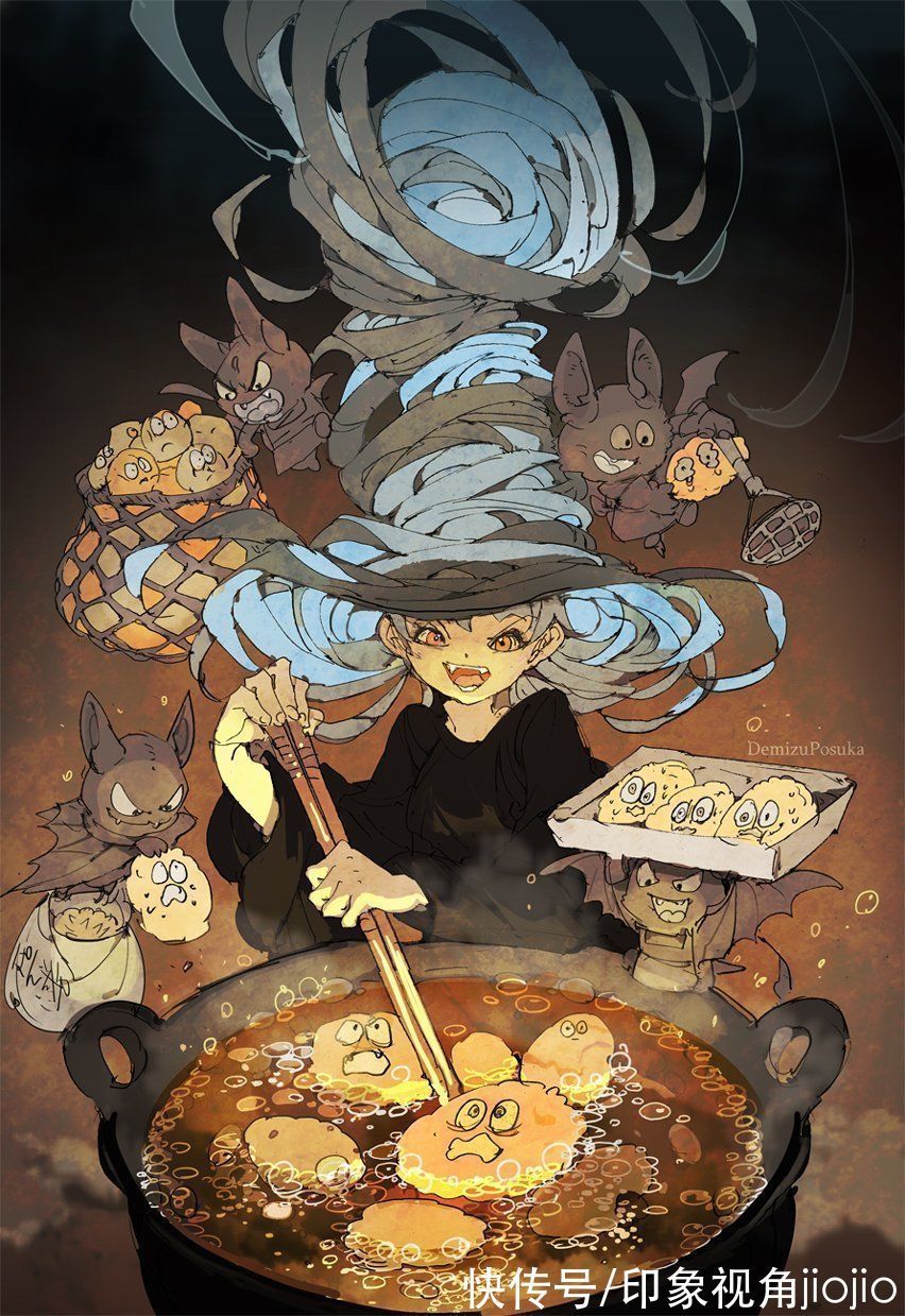 构图@幻想异世界插画作品,鱼眼镜头视角的构图方式很奇妙