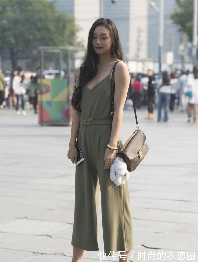 连体裤 暗绿色连体裤,休闲版型更显洒脱自在,大气自然!