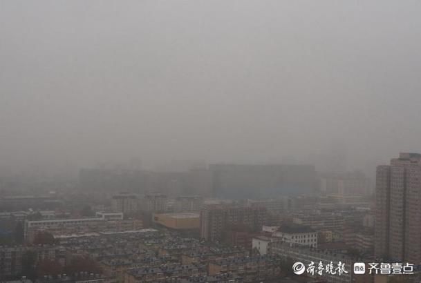 仙境|济南冬雨降临，市区上空雨雾迷离仿佛仙境