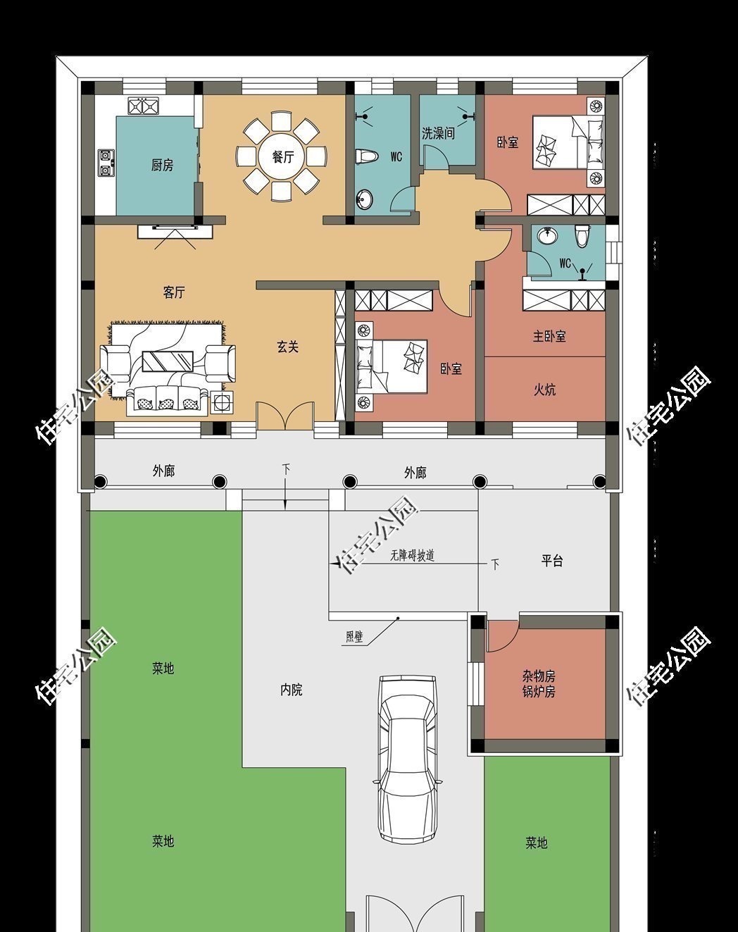占地面积|20万起就能盖的中式小院，第1套适合南方，第3套适合北方