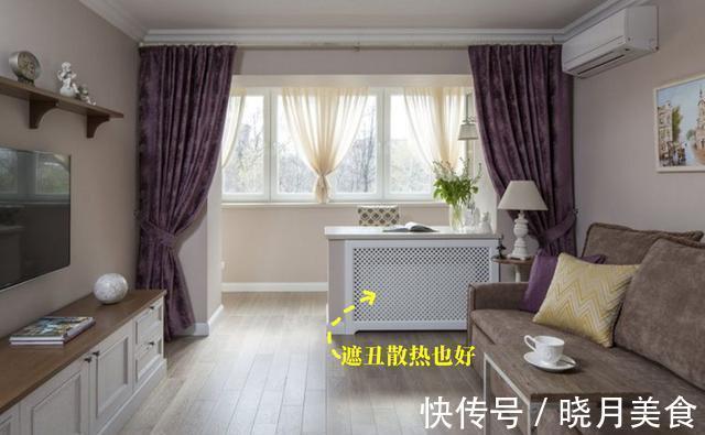 矮墙|有点意思,客厅和阳台之间砌矮墙,暖气片藏在这里,书桌也有了