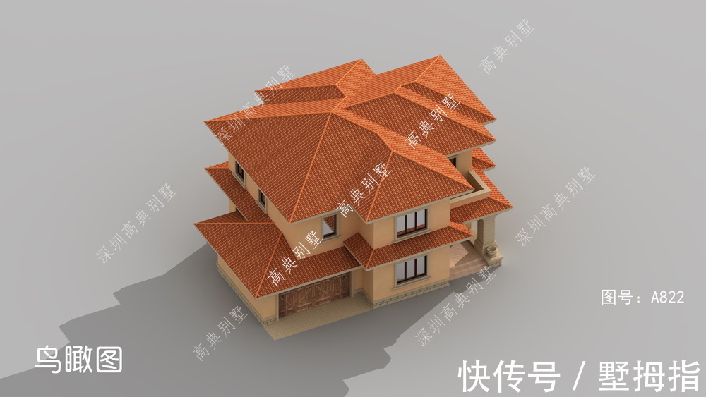 立体感|实用的欧式别墅,造型独特时尚,充满立体感和空间感。