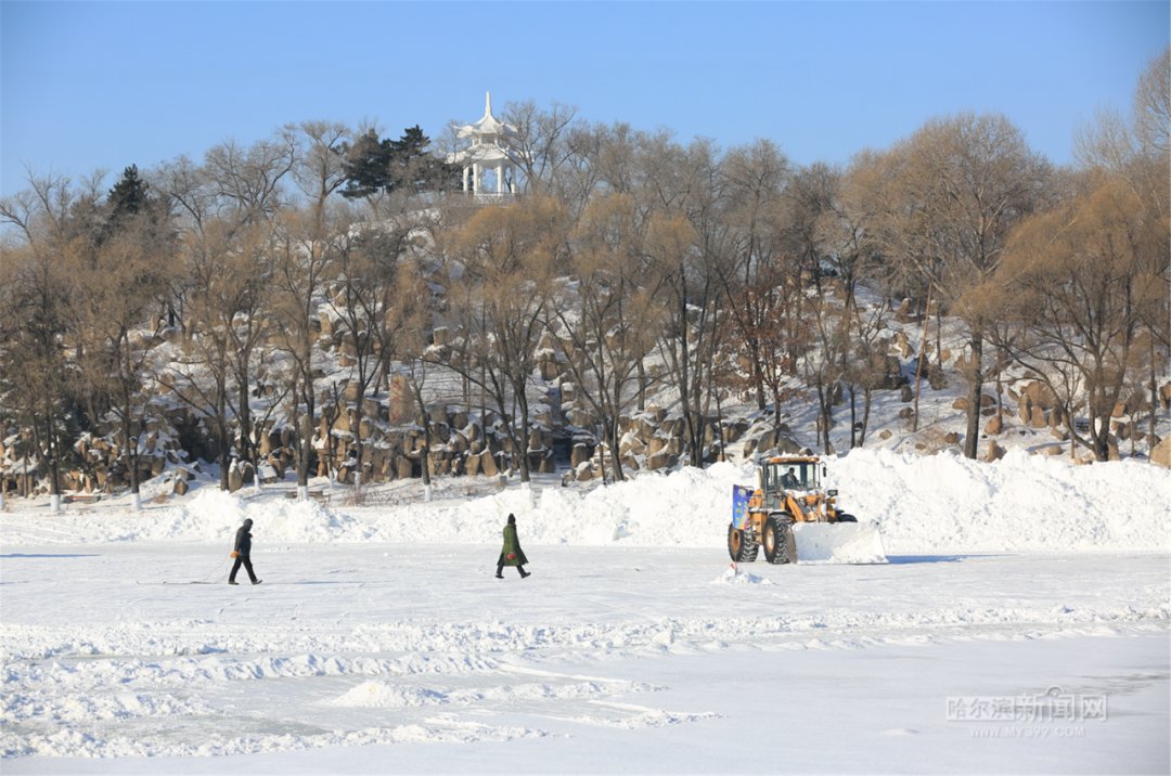 探秘|太阳岛雪博会：还没开雕，堆雪已经很壮观丨手机记者带你探秘