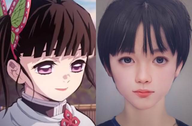还原度|鬼灭之刃五小强被AI还原,伊之助颜值下跌,我妻善逸丑到不敢认