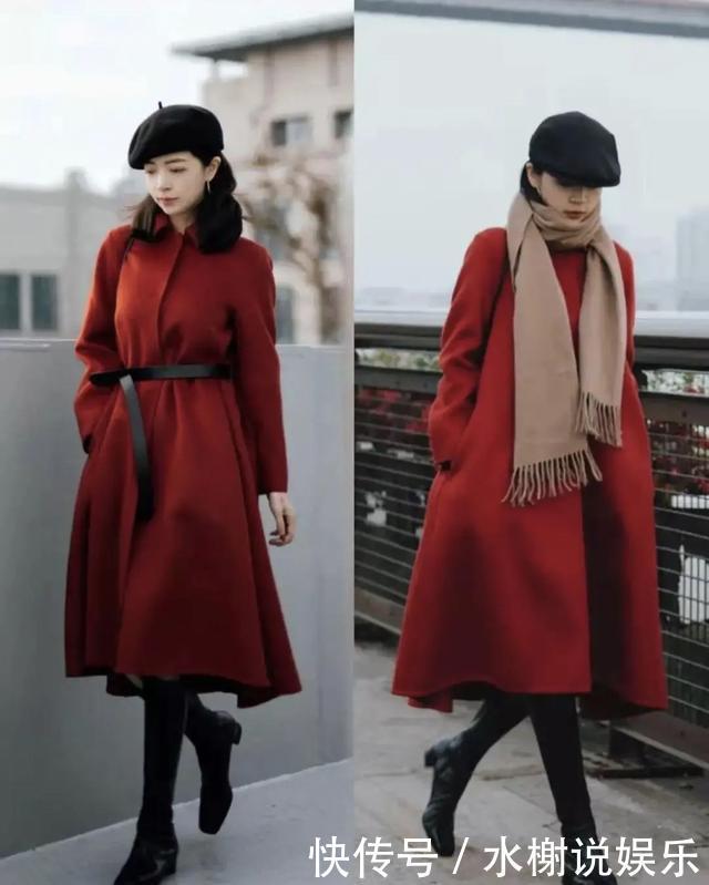 谁说红色衣服穿着俗?三木母女最新红衣搭配,美的高级又气质