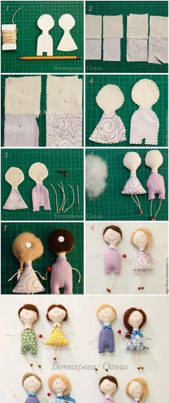 自制玩具熟练的妈妈用碎布给女儿做豪华的换装娃娃