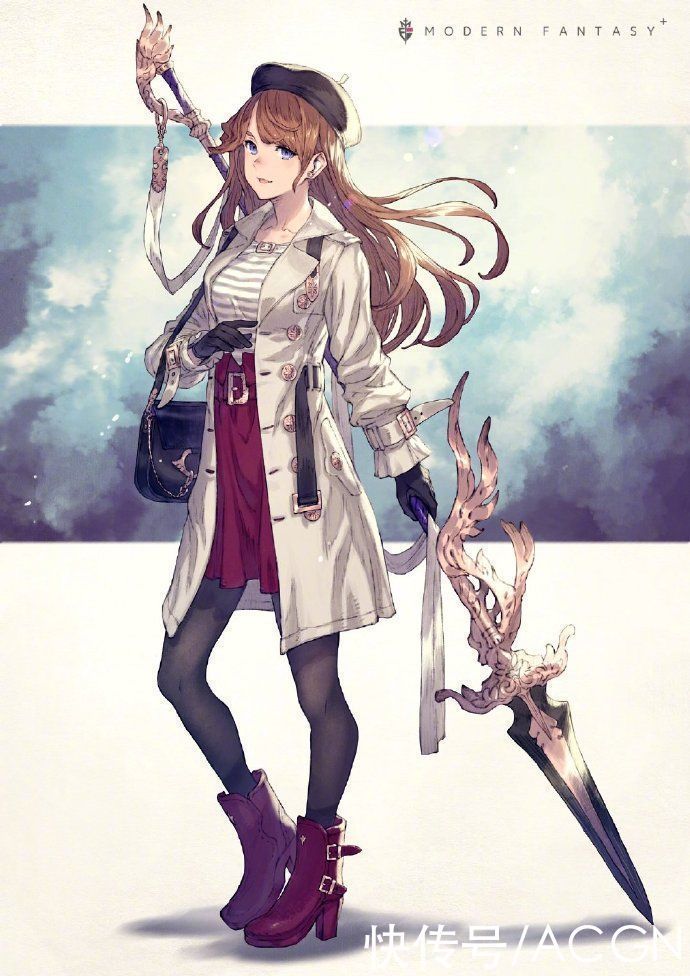 近战武器|这位画师笔下的JK小姐姐太帅了,一手拿书包,一手拿武器