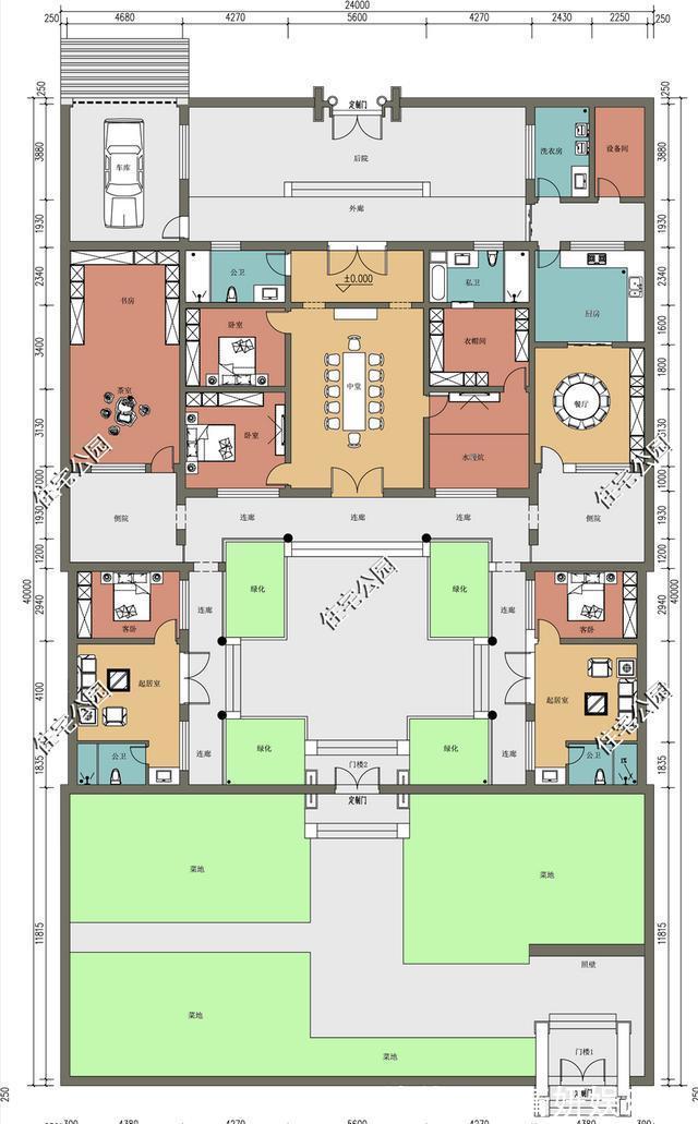 平面|2021年农村建房子，推荐这15套中式小院，造价便宜还实用