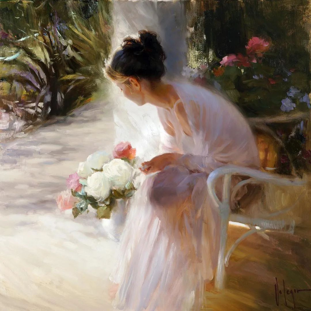 ·沃利戈夫|弗拉基米尔·沃利戈夫 的笔下，夏日繁花，娇媚女子，岁月静好