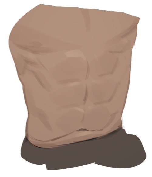 线稿|练不出腹肌我们可以画腹肌!教你腹肌上色的画法技巧!