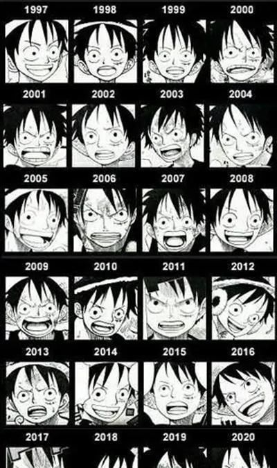 草帽海贼团|海贼王漫画画风的改变,路飞到中年像卡普,娜美越活越精致